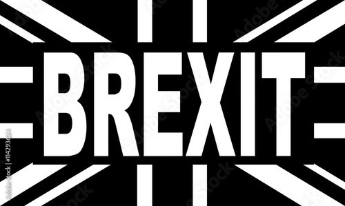 Black and White United Kingdom flag - Brexit. United Kingdom exit from the European Union. Election or referendum in Great Britain.