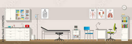 Illustration of a doctor office, panorama