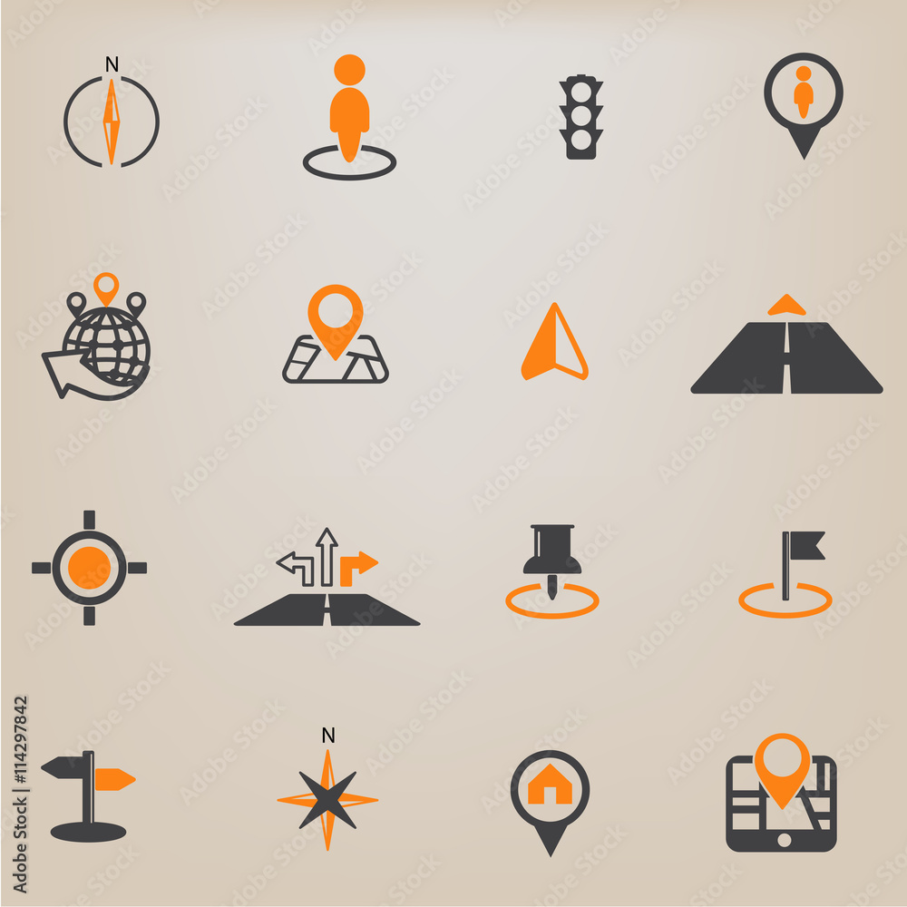 Map Icons and Location Icons and navigation Icons. Map Icons and Location Icons and navigation Icons.