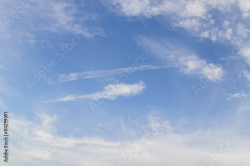 Fantastic soft white clouds against blue sky © phonrat