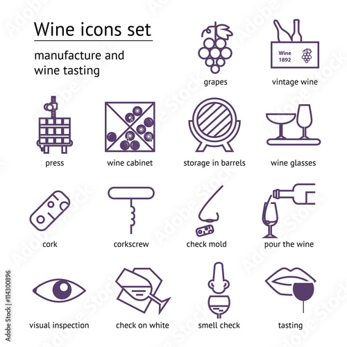 Wine icons collection photo