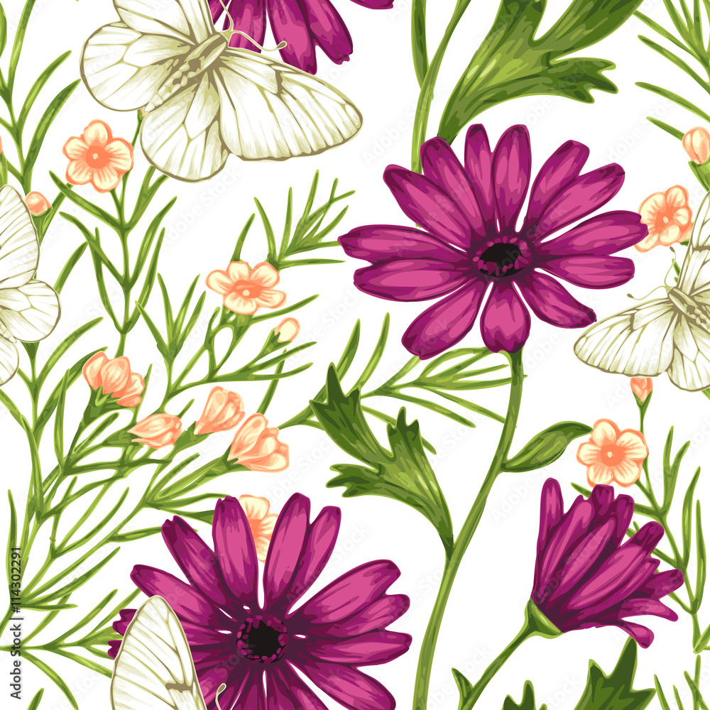 Floral vintage seamless pattern