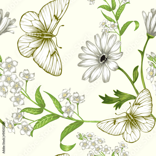 Floral vintage seamless pattern