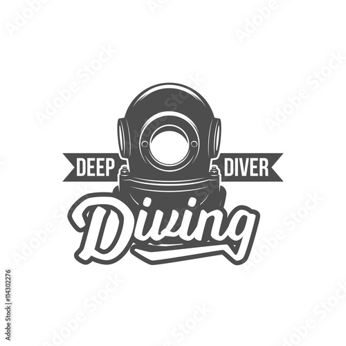 diving vintage labels logos  and design elements