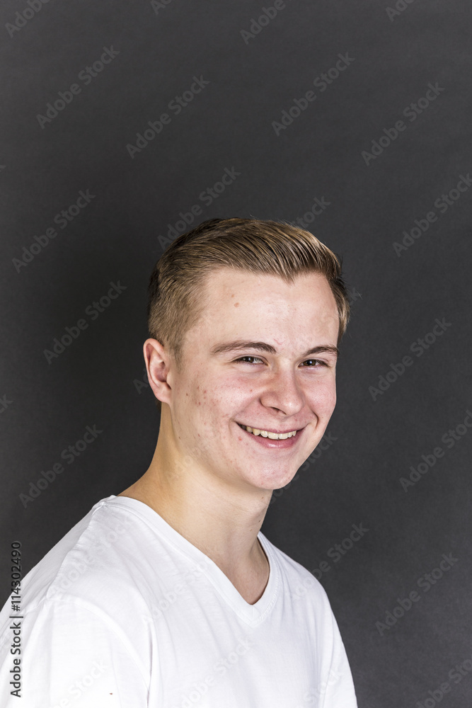 portrait of cute smiling teenage boy portrait of cute smiling teenage boy