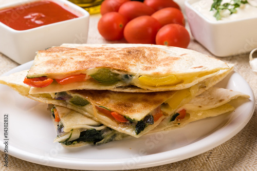 quesadilla with cheese and vegetables