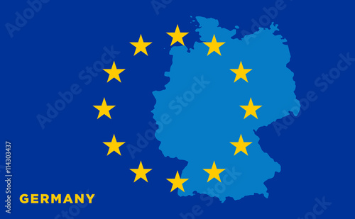 Flag of European Union with Germany on background
