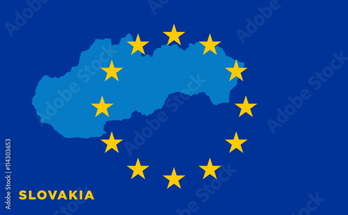 Flag of European Union with Slovakia on background