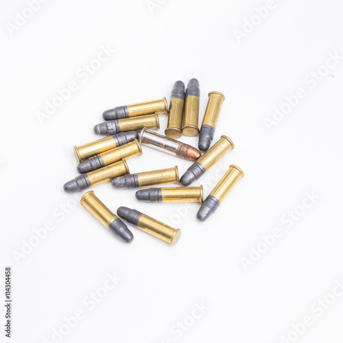 Obraz na plátne Small .22lr caliber ammunition in a pile