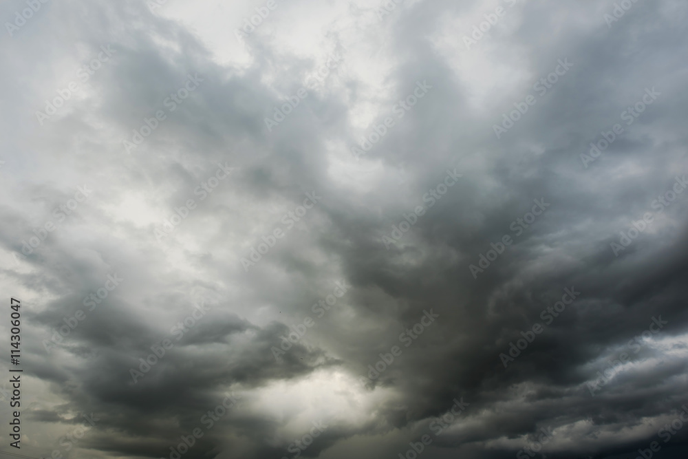 Dramatic bladk clouds, Dark storm cloud befor rainy, Black and high contrast cloud background