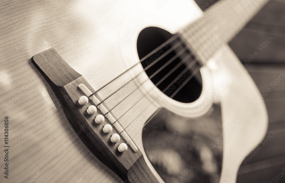 detail of classic guitar with shallow depth of field (vintage filter) detail of classic guitar with shallow depth of field (vintage filter)