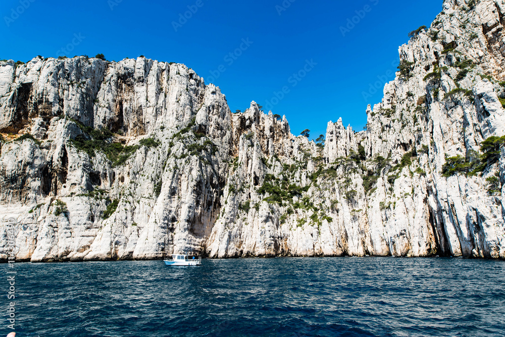 Famous limestone cliffs in a calanque near Cassis France