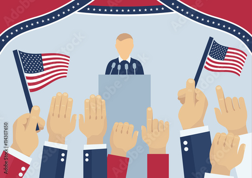USA elections party, election day campaign, politics and elections concept