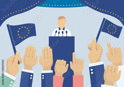 EU elections party, election day campaign, politics and elections concept