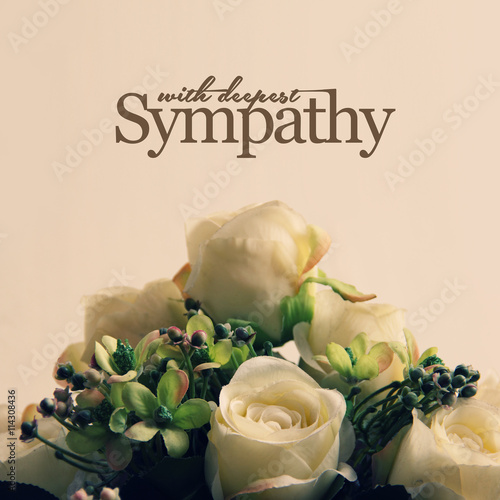 White roses with deepest Sympathy