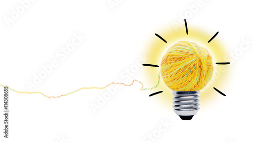 Lampe aus Wollknäuel