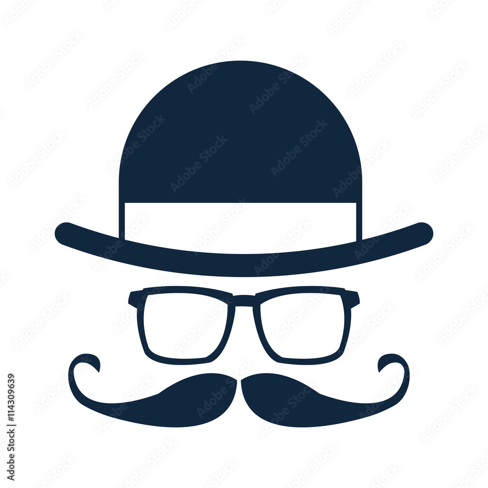 hat glasses mustache icon hat glasses mustache icon