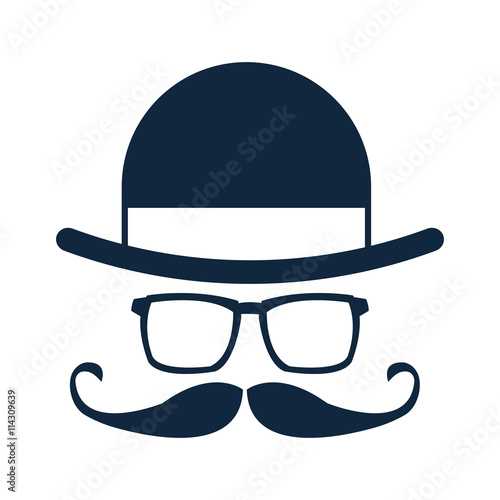 hat glasses mustache icon