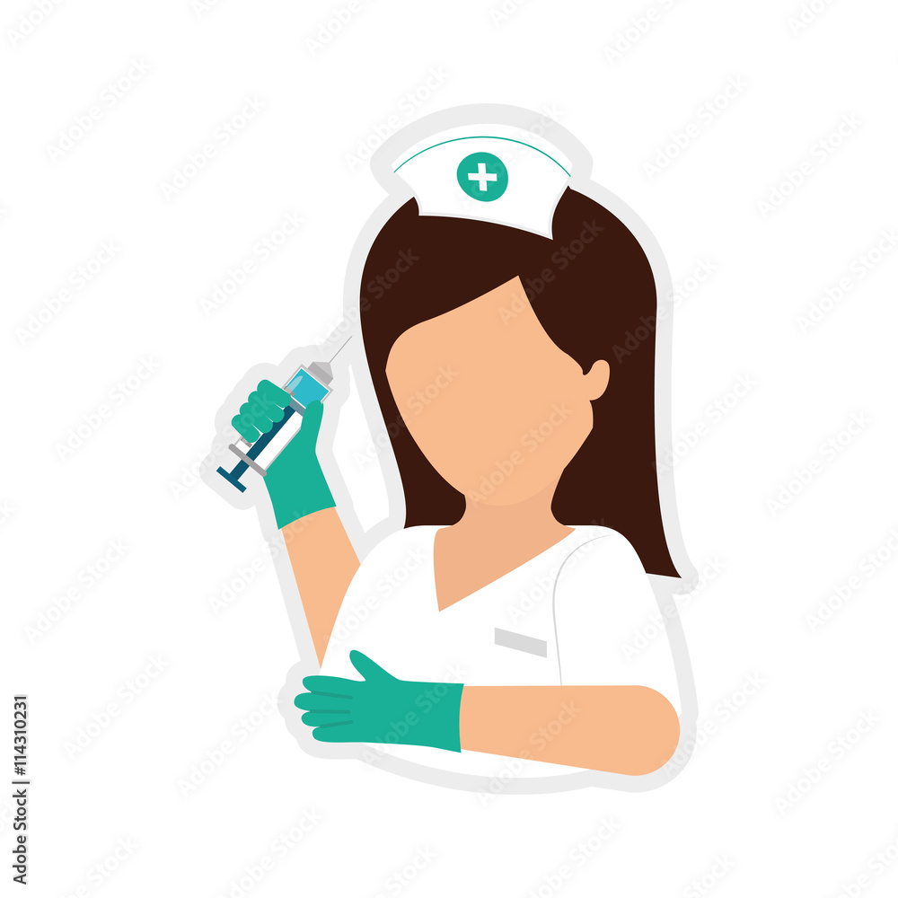 Medical and Health care concept represented by nurse icon. isolated and flat illustration Medical and Health care concept represented by nurse icon. isolated and flat illustration