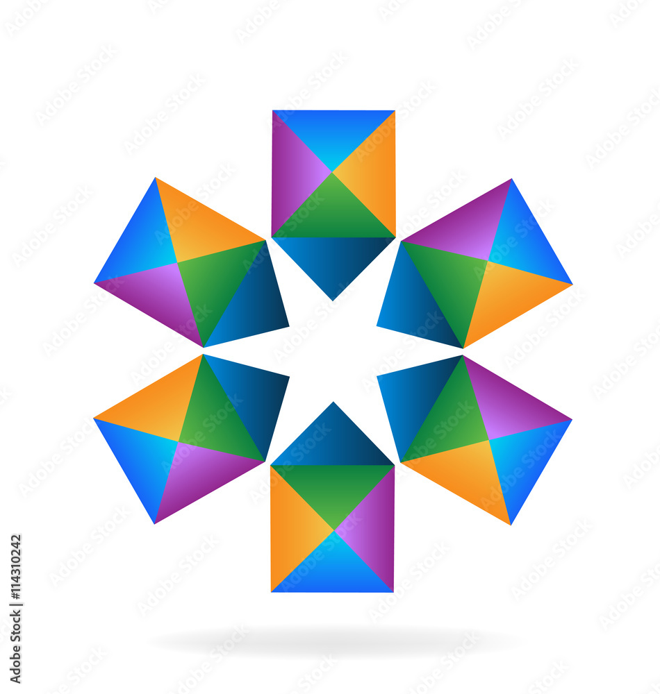 Logo geometric star shape image vector Logo geometric star shape image vector