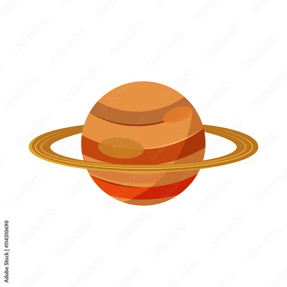 Saturn planet icon in cartoon style Saturn planet icon in cartoon style