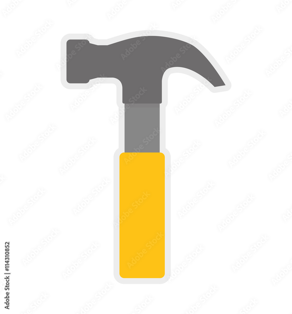 Tool concept represented by hammer icon. isolated and flat illustration Tool concept represented by hammer icon. isolated and flat illustration