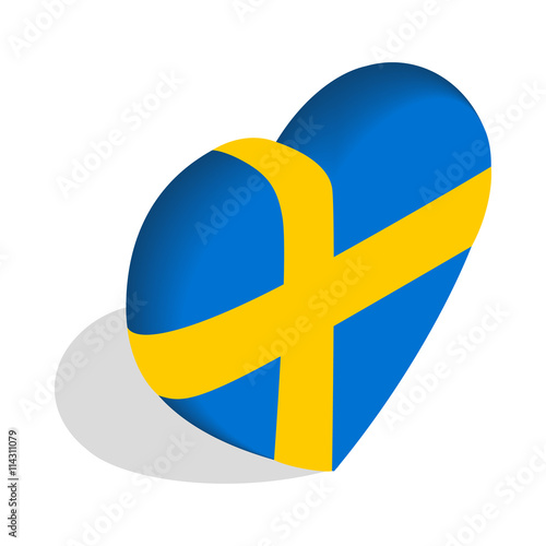 Heart of Sweden flag colors icon