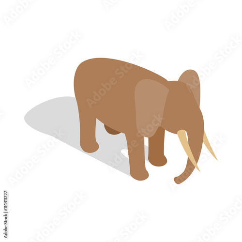 Elephant icon in isometric 3d style
