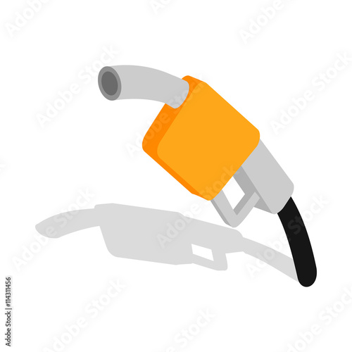 Gas station gun icon, isometric 3d style photo