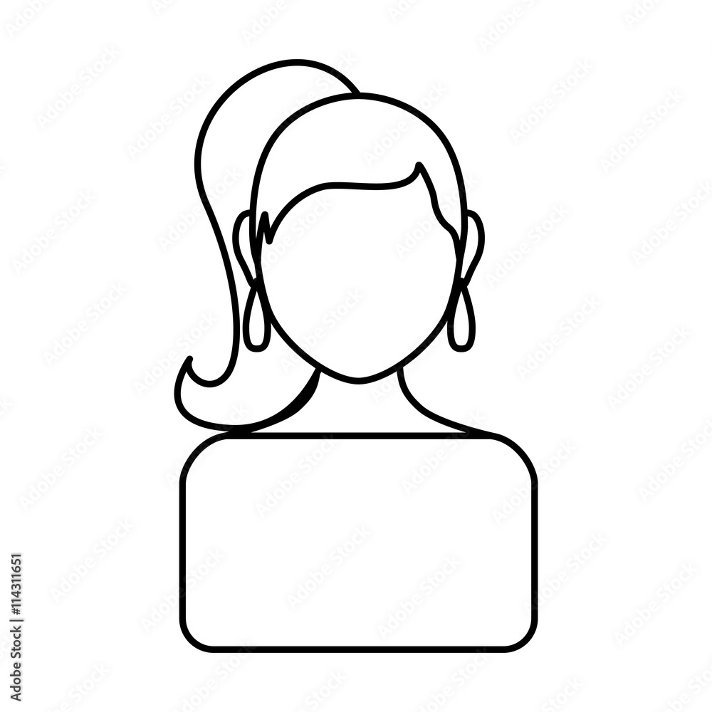 Avatar person concept represented by woman icon. isolated and flat illustration 