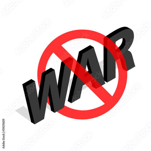 No war sign icon in isometric 3d style