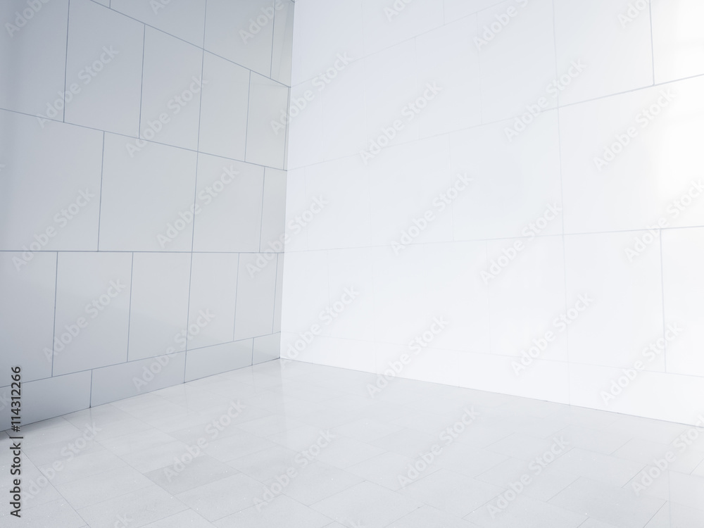 empty corner with white tiles empty corner with white tiles
