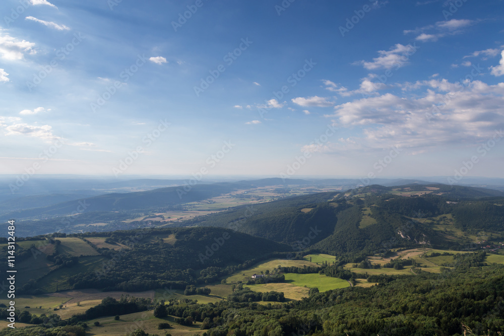 Fototapeta premium Vallées du Jura depuis le mont Poupet