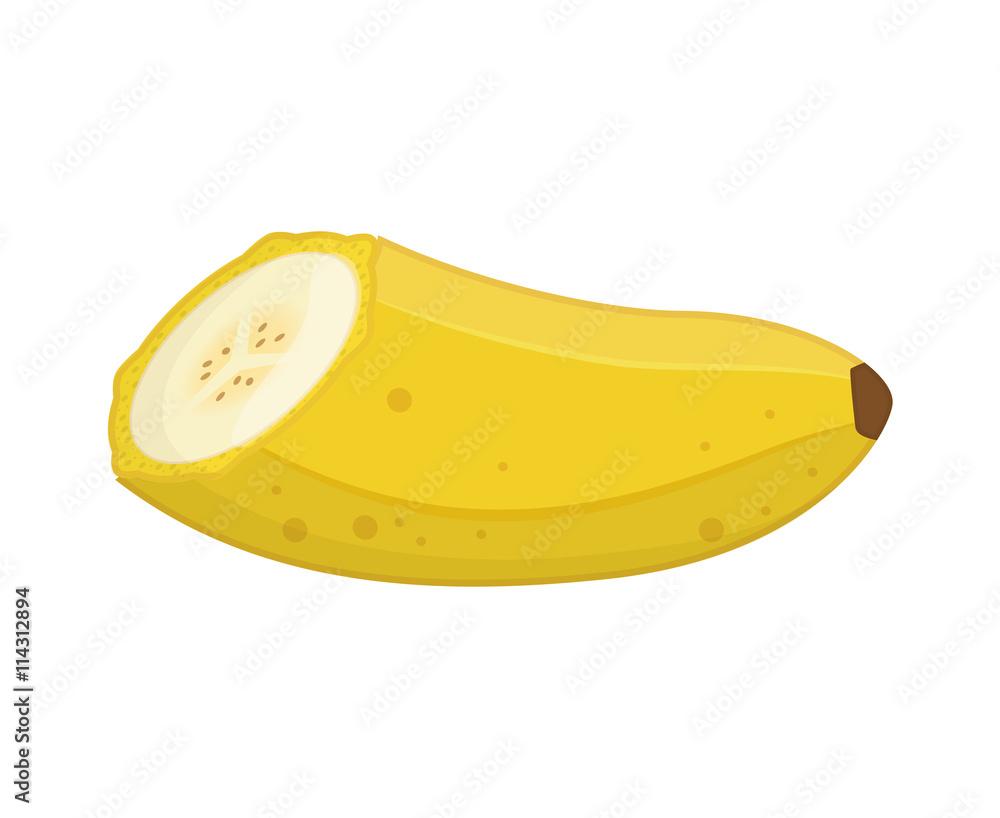 Organic and Healthy food concept represented by banana fruit icon. isolated and flat illustration 