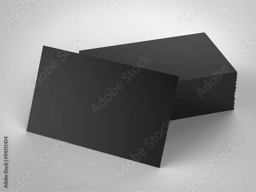 black blank namecard on grey background