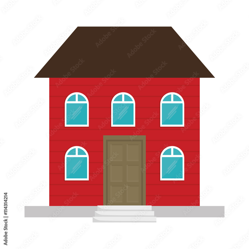 Family home concept represented by house with window icon. isolated and flat illustration Family home concept represented by house with window icon. isolated and flat illustration