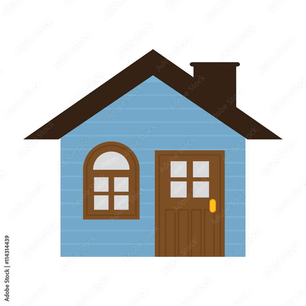 Family home concept represented by house with window icon. isolated and flat illustration Family home concept represented by house with window icon. isolated and flat illustration