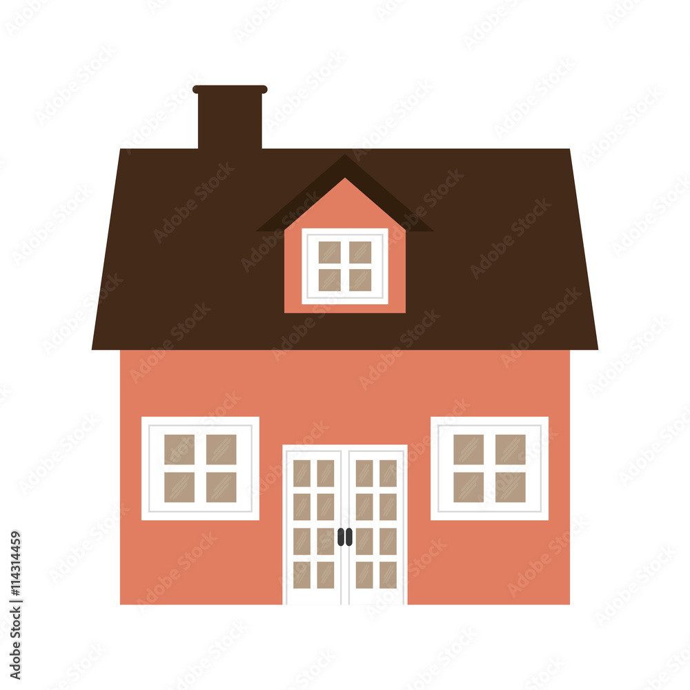 Family home concept represented by house with window icon. isolated and flat illustration Family home concept represented by house with window icon. isolated and flat illustration