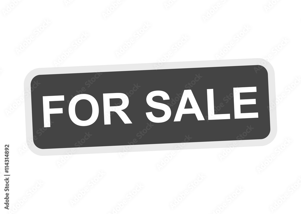 For sale. Grey flat vector icon For sale. Grey flat vector icon