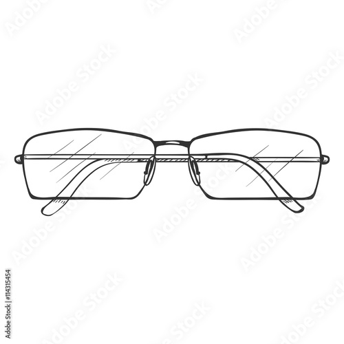 Vector Single Sketch Glasses