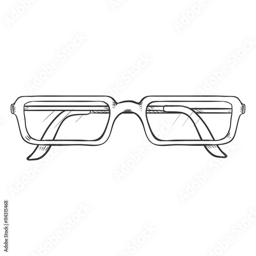 Vector Single Sketch Glasses