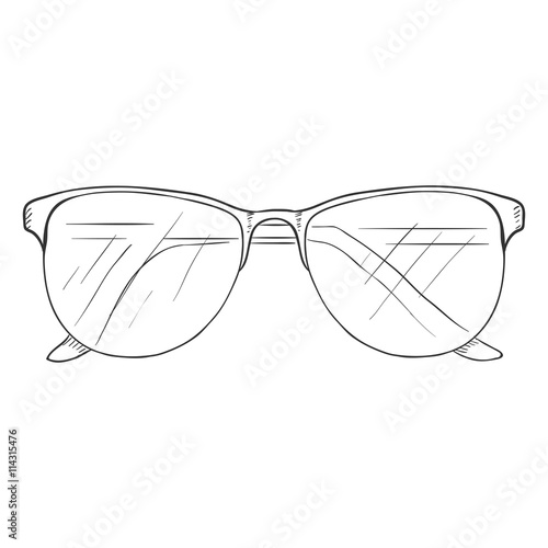Vector Single Sketch Glasses