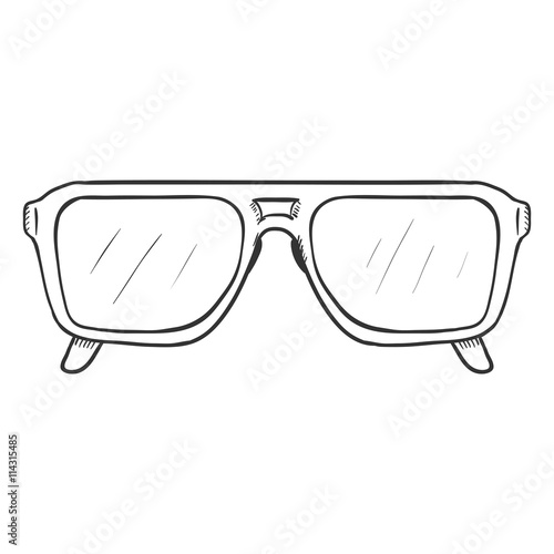 Vector Single Sketch Glasses