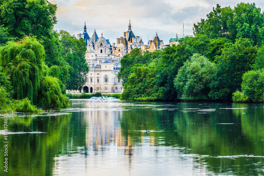 St. James Park in London at Sunset