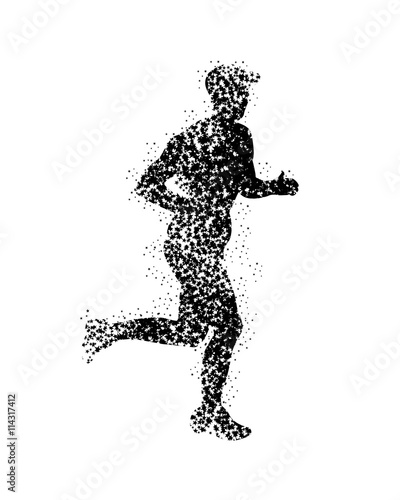 Marathon Runners silhouette art