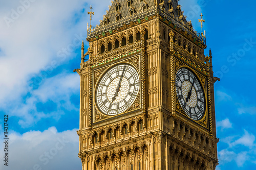 Fotografie Closeup of the clock face of Big Ben in London