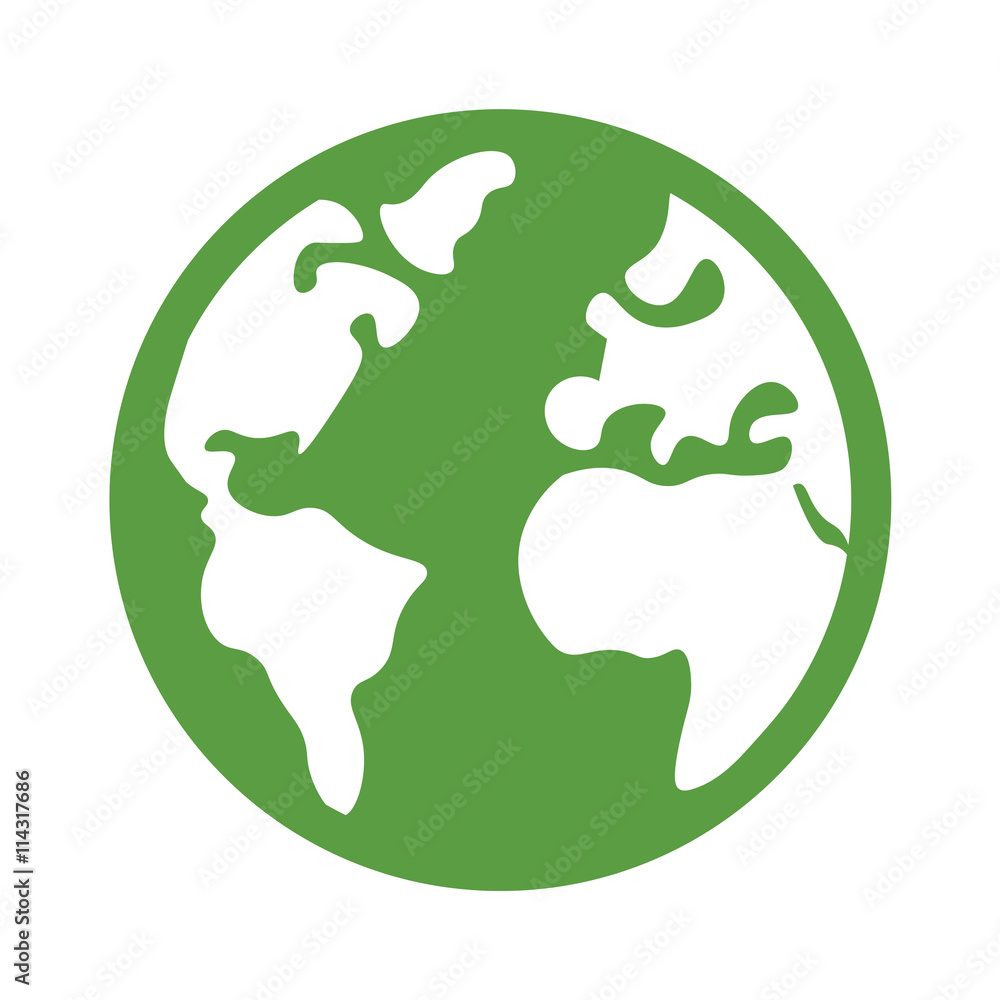 earth, globe, ecology green icons set on white background earth, globe, ecology green icons set on white background