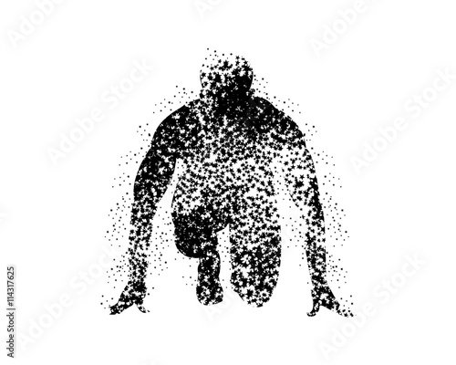 Running and Jumping athlete silhouette