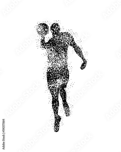 vector basketball players in silhouettes