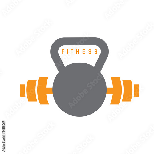 kettlebell and barbell fitness vector design template